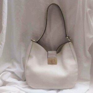 Kate Spade Ivory Cream Leather Medium Shoulder Bag Slouchy Relaxed Single Strap